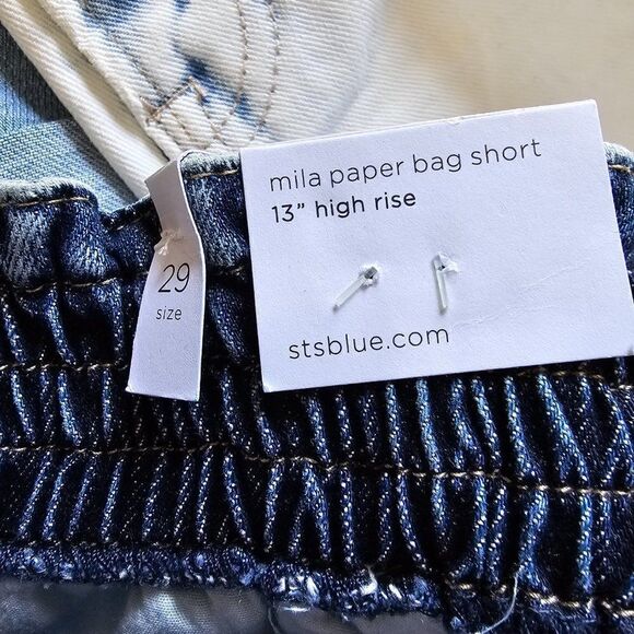 NWT STS BLUE MILA PAPER BAG SHORT 13' HIGH RISE SIZE 29 - Picture 11 of 15